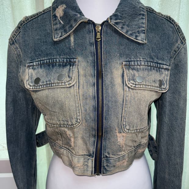 Betty boop crop denim jacket