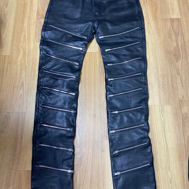 48 생로랑 FW15 멀티 지퍼 레더 팬츠