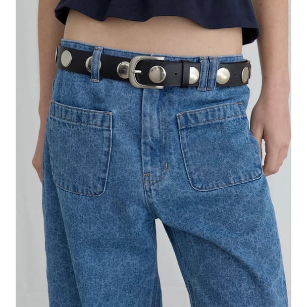 ORDES bold rivet leather belt