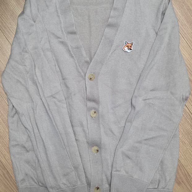 XL) 메종키츠네 폭스 헤드 패치 가디건