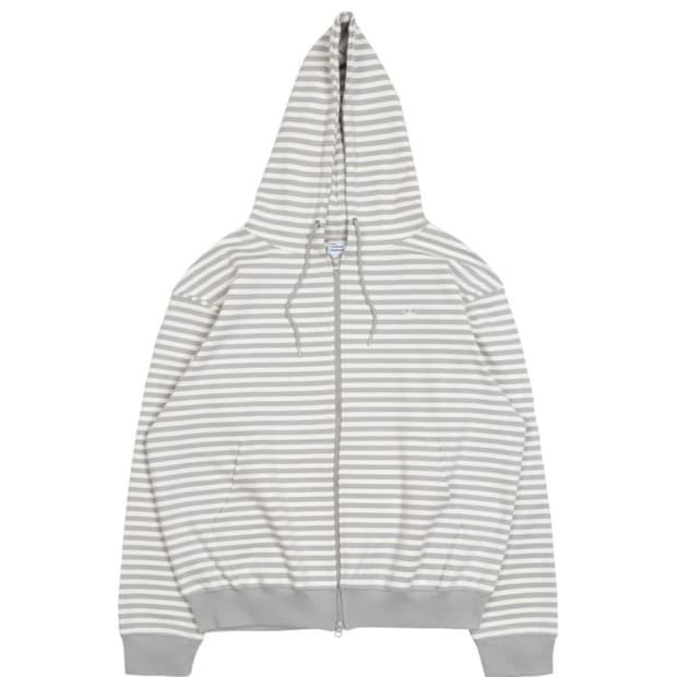 TCM stripe hooded zip-up