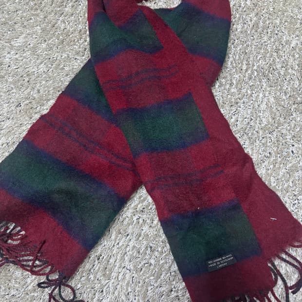 스코틀랜드제 체크 캐시미어 목도리