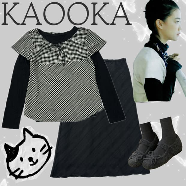 🐈‍⬛하구미의 검은 고양이 네로 코디세트🐈‍⬛ 레이어드 블라우스 