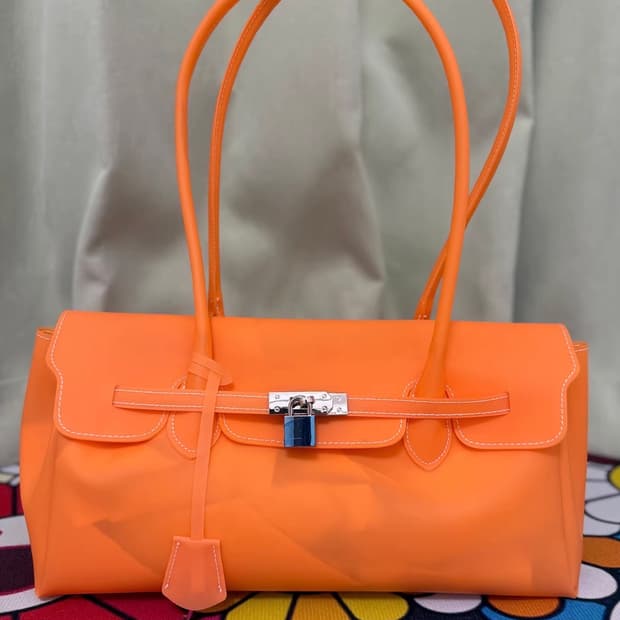 젤리버킨백/jelly firkin bag (sunset orange)