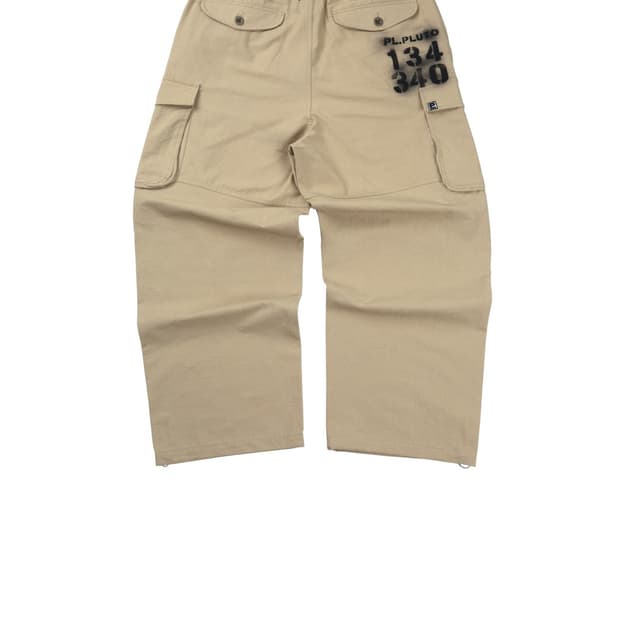 ERTR - Stencil cargo pants beige
