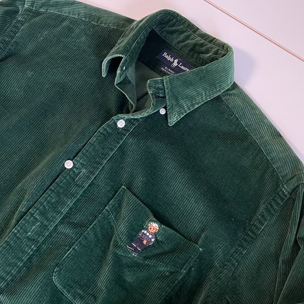 폴로 랄프로렌 빈티지 베어 코듀로이 셔츠 