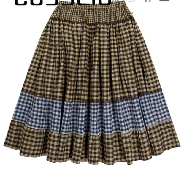코이세이오 모리 체크 스커트 브라운