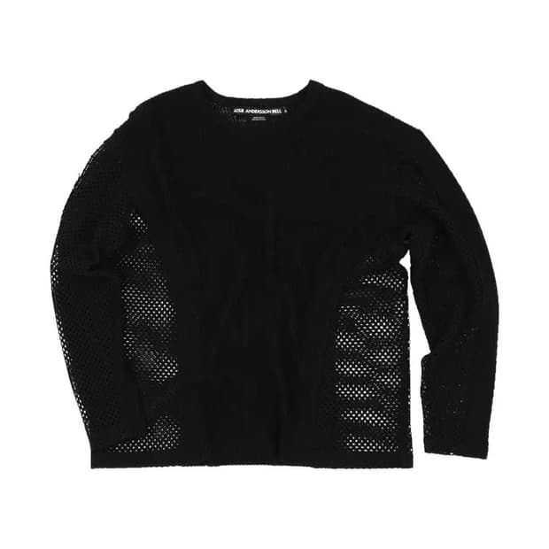 엔더슨벨 델렌 네트 크루넥 스웨터 블랙