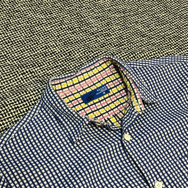 빔즈 체크 반팔셔츠