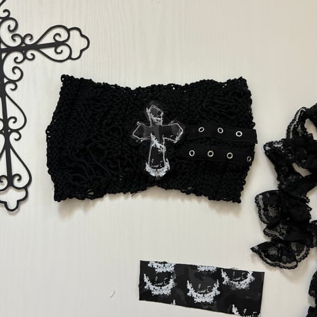 hurtHandmade Cross Patch Damage Hairband