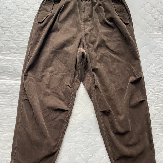 모이프 wide service pants brown corduroy