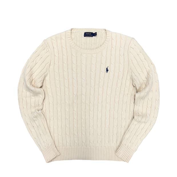 폴로 우먼스 아이보리 케이블니트(L)