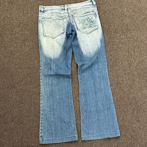 29)Japanese vintage 여성 자수 부츠컷 팬츠