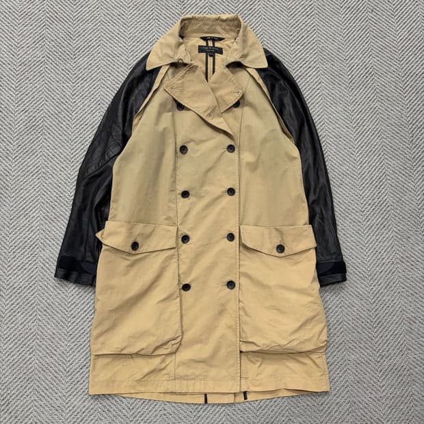 rag&bone 레더 슬리브 트렌치 코트 v1936