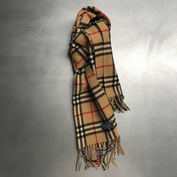 버버리 정품 램스울 머플러 베이지