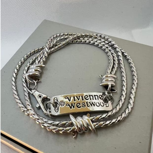 비비안웨스트우드 레터링 orb 각인 체인 초커 목걸이