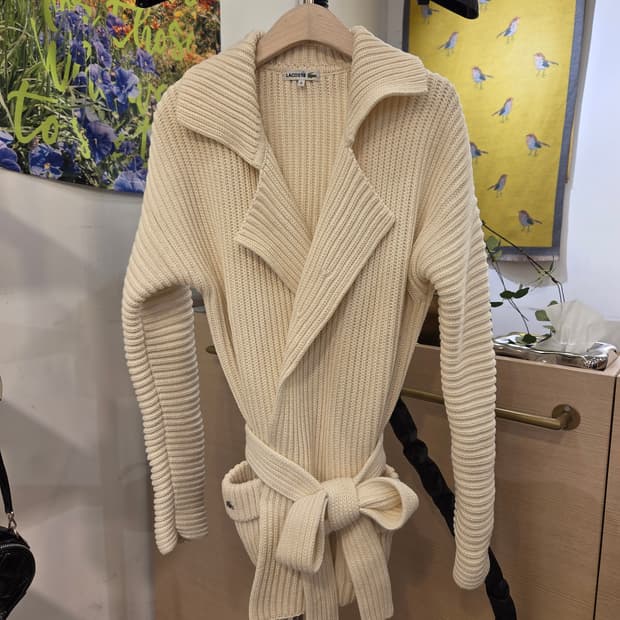 라코스테 울 니트 라운지 가디건