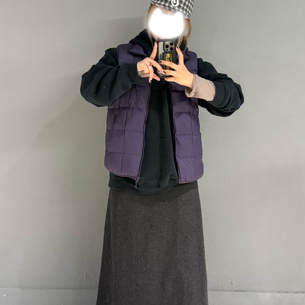 minimal design wool maxi skirt