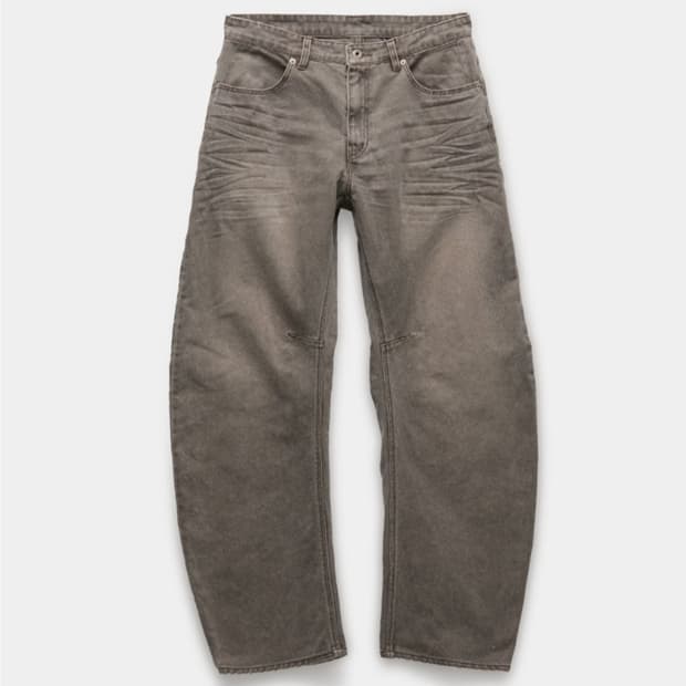 쿠어 엠보 워시드 딥 커브드 데님 팬츠 XL