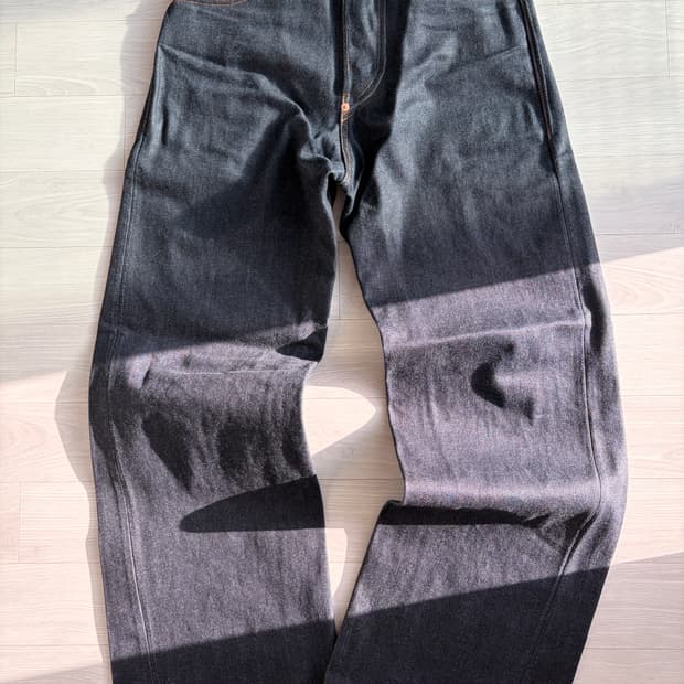 와이드레그 셀비지 데님 팬츠