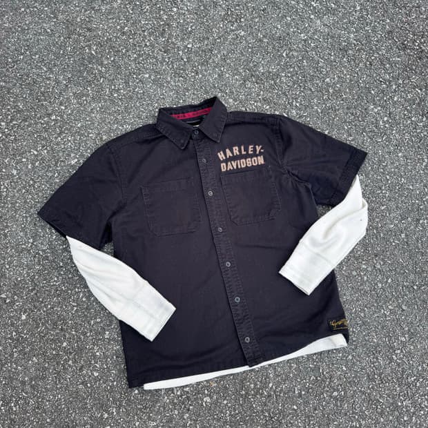 할리데이비슨 Number One 로고 패치 반팔 셔츠