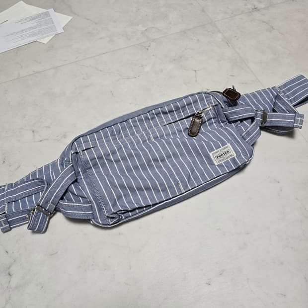 요시다포터 스트라이프 코튼 투웨이 힙색