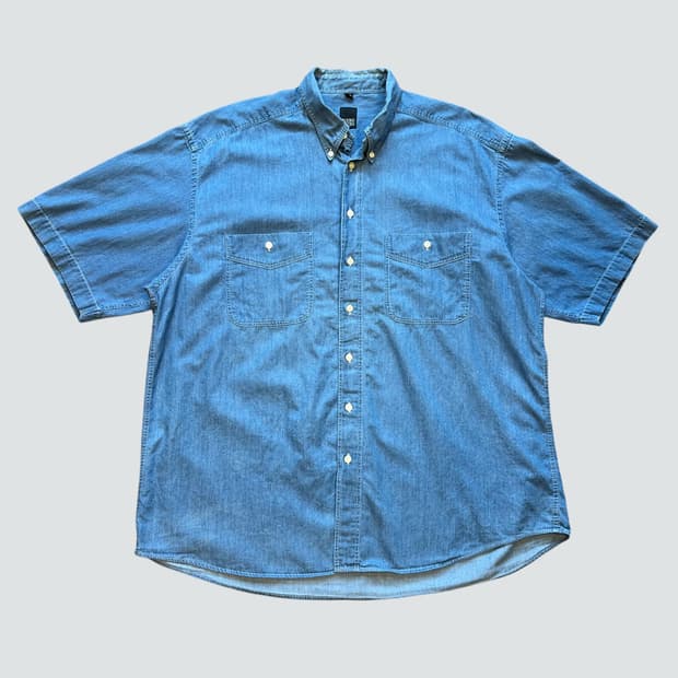 [2XL]PIERO PICCINI 빈티지 투포켓 데님 반팔 셔츠 