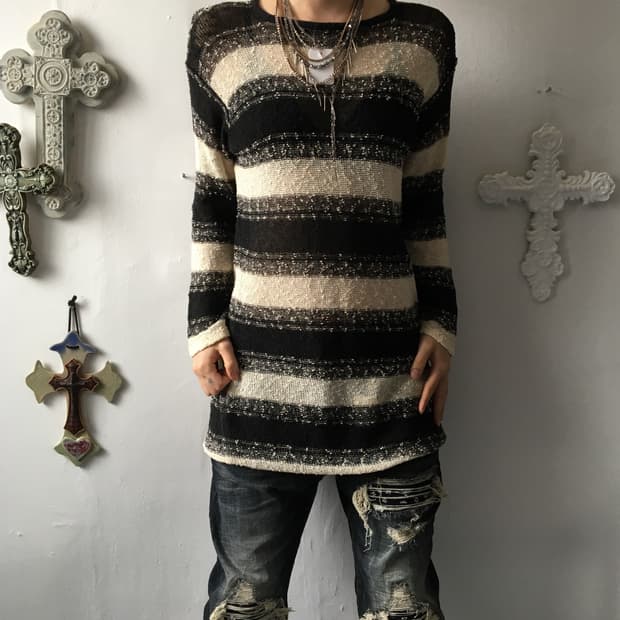 Stripe pattern summer knit