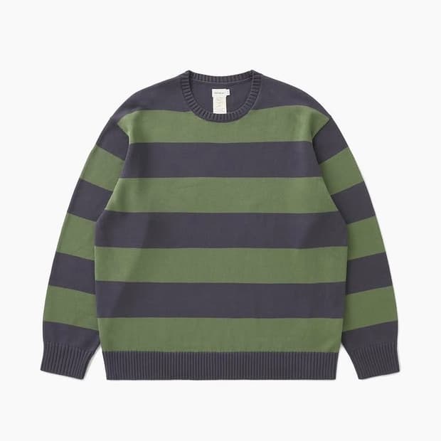 카키스 보더 스트라이프 스웨터 xl