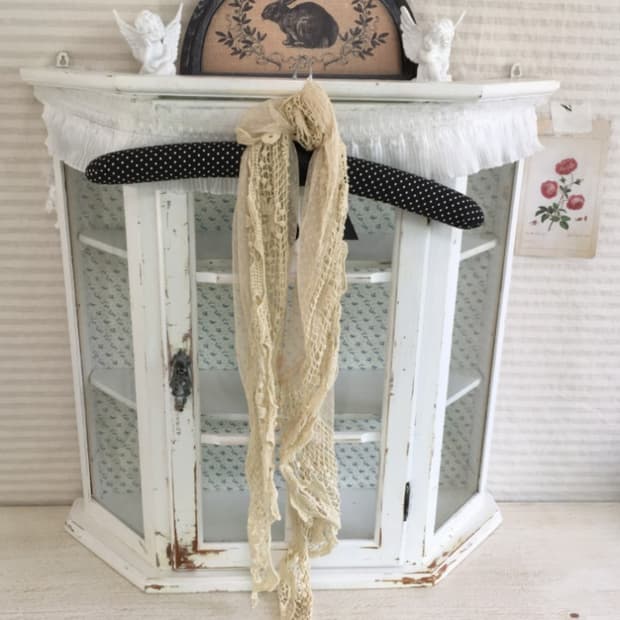 jpn vintage ivory dot lace muffler