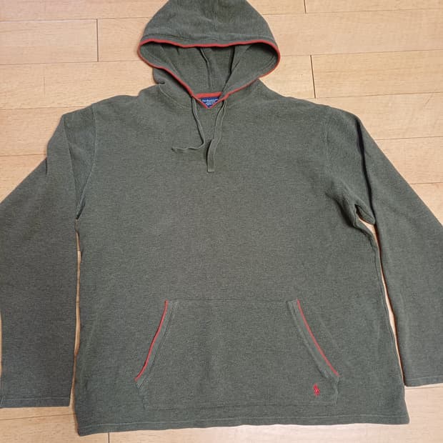 L)폴로 와플 니트 후드티