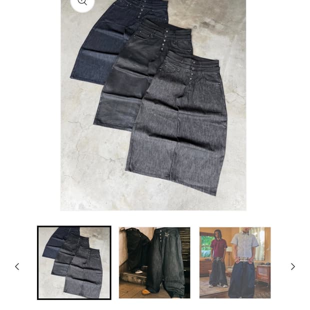 BELVET 더블 데님팬츠 블랙 m