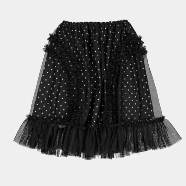 생긴스튜디오 러플 도트 샤스커트