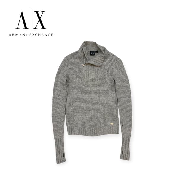 아르마니 익스체인지 하이넥 니트 롱슬리브