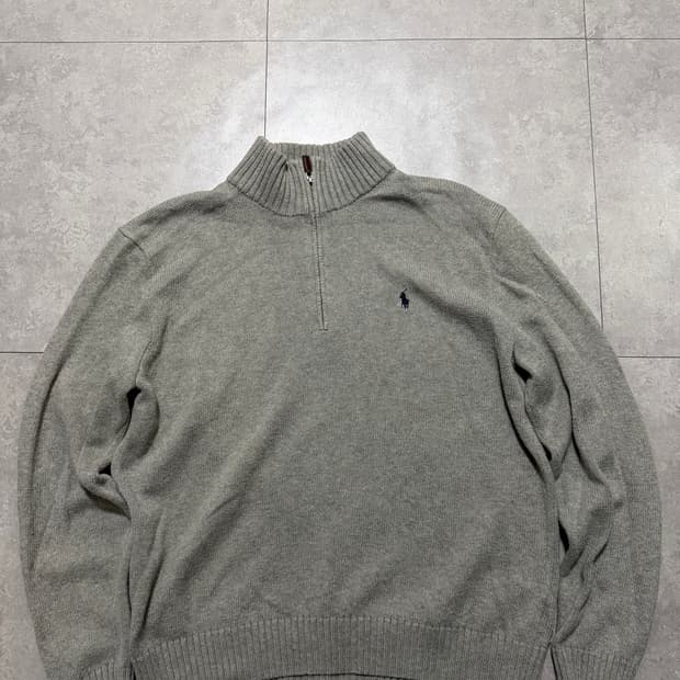 랄프로렌 폴로 그레이 컬러 빈티지 코튼  하프집업 100size  