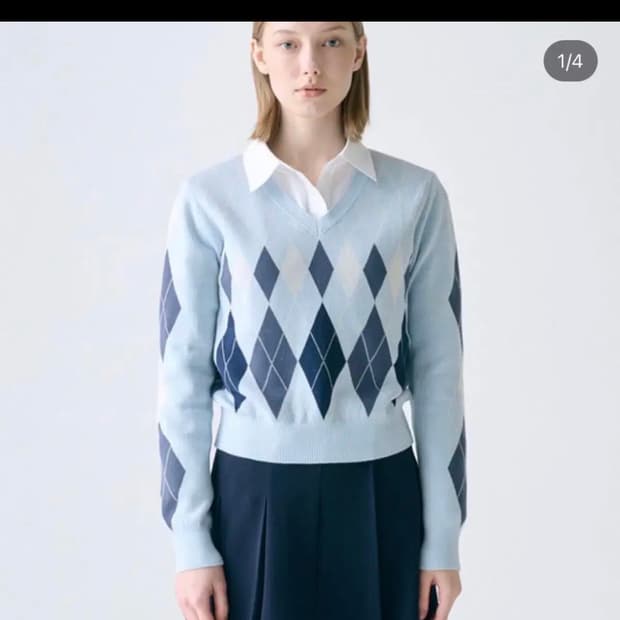 프론트로우 Argyle Knit Pullover 아가일니트풀오버봄가을니트