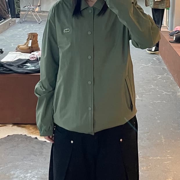 라코스테 로고 자수 그린 코치자켓 H1653