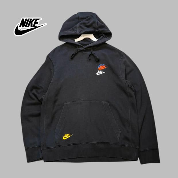 M 나이키 블랙 멀티스우시 후드 