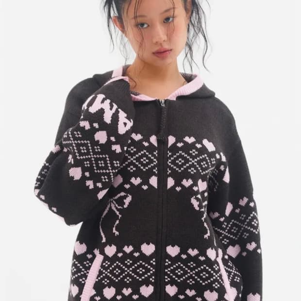 (아메스) COWICHAN KNIT HOODIE ZIP-UP (새상품)