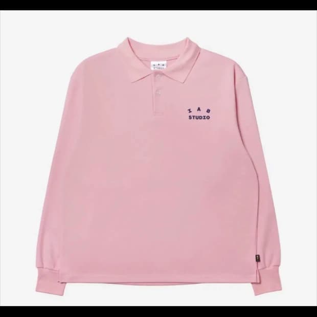 아이앱 피케 롱슬리브 핑크 긴팔 티셔츠 XL