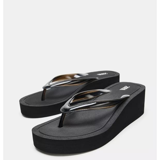 자라 zara 플랫폼 샌들쪼리 38 블랙