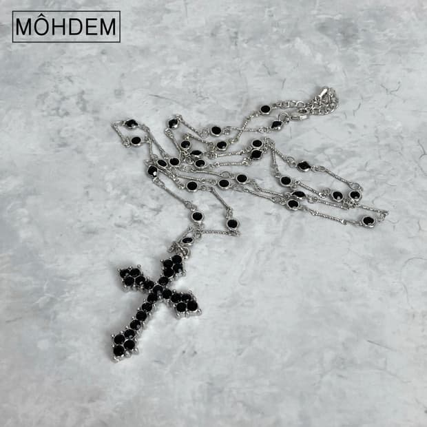 [Unisex] 원석 크로스 체인 목걸이