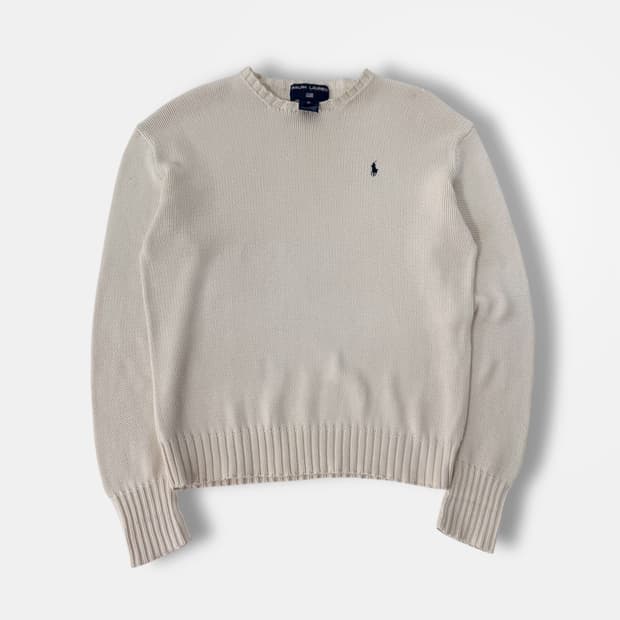 폴로 랄프로렌 90’s 루즈핏 아이보리 코튼 니트