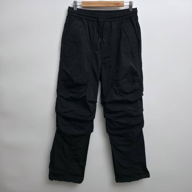 [44] 준지 블랙 나일론 파라슈트 팬츠