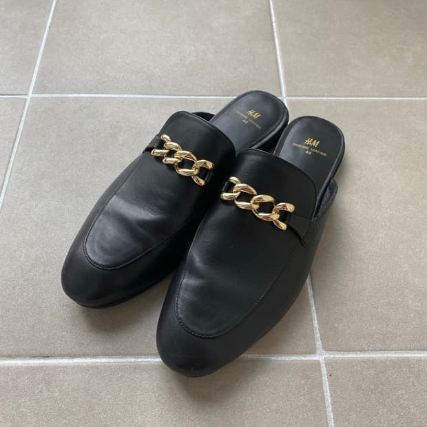 H&M 레더 뮬 로퍼 EU44