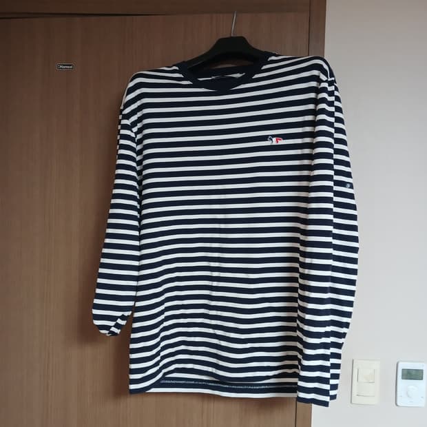 메종키츠네 스트라이프 긴팔 티셔츠 XXL(105)