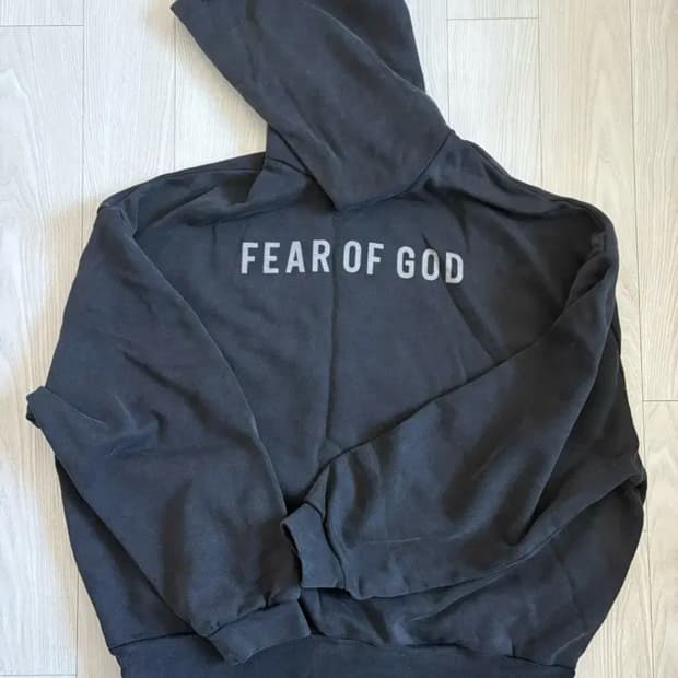[L] FEAR OF GOD 로고 패치 코튼 후드