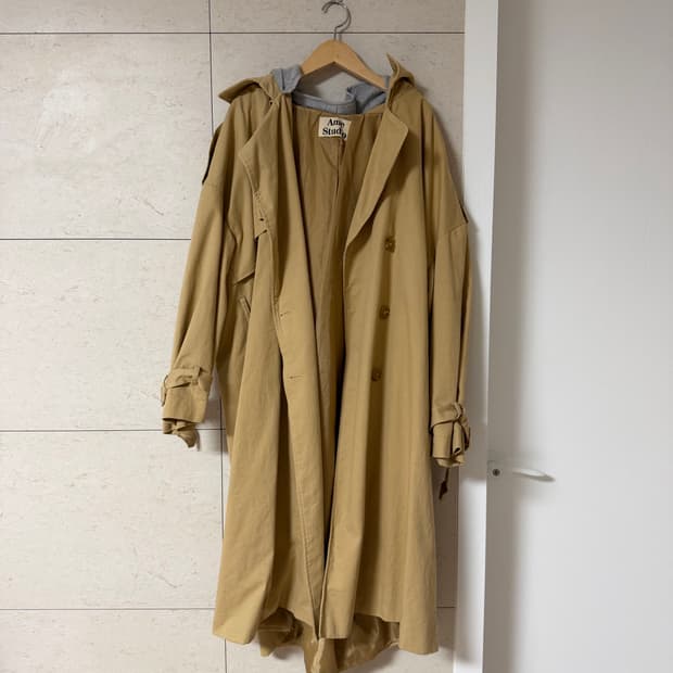 오버핏 트렌치 코트 (후드 탈착가능)