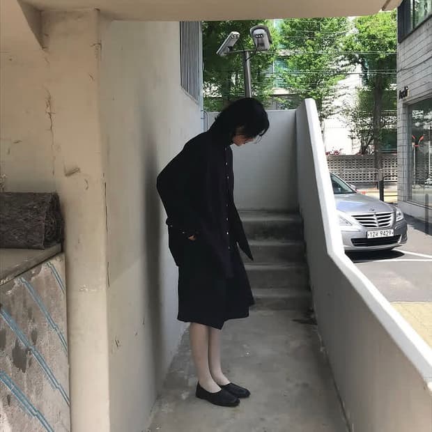 Amorshaee 리본 미디 스커트 - black