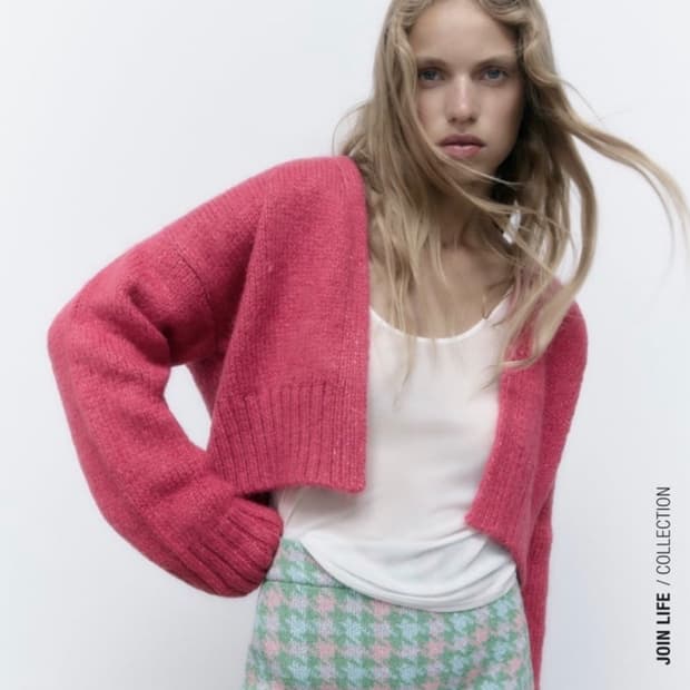 새상품) 자라 니트 크롭 가디건 자라 가디건